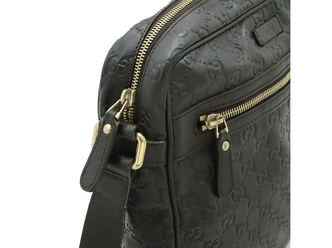 Borsa a Spalla in Pelle Guccissima di GUCCI Marrone Marrone scuro - vista 7