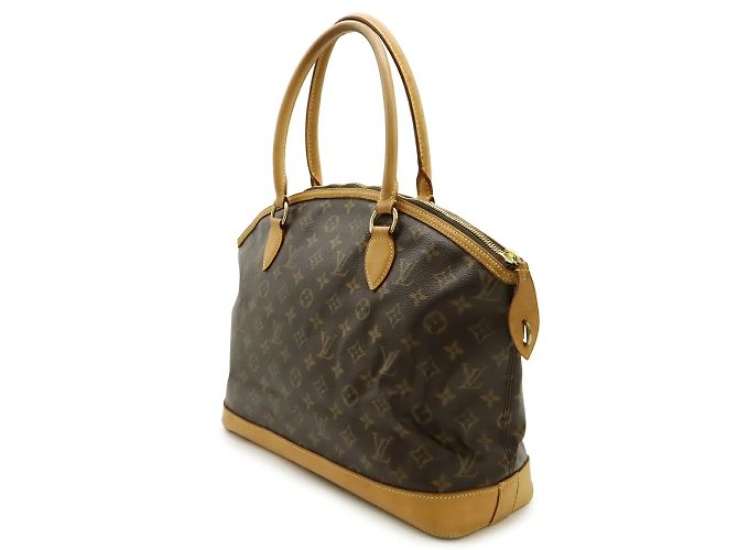 Louis Vuitton Monogram Lockit horizontale Handtasche Braun Weiß Monogramm - Ansicht 3