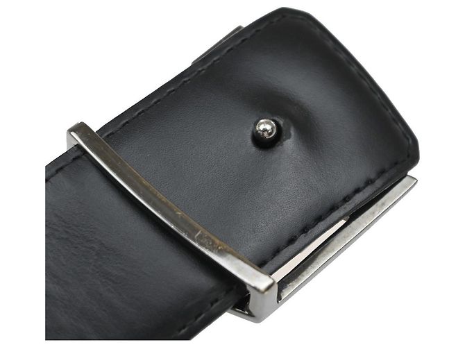 Cintura LV Initiales Monogram Eclipse in pelle Louis Vuitton Nero - vista 7