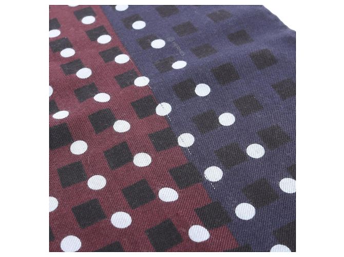 Chal de seda y cachemira Hermès Burdeos Azul marino - vista 9