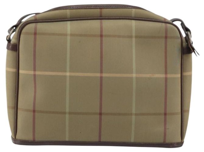 Burberry Nova Check Schultertasche aus Canvas Beige - Ansicht 2