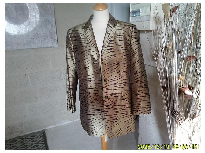 Laurèl Seidenjacke lang Beige Zebra Muster - Ansicht 5