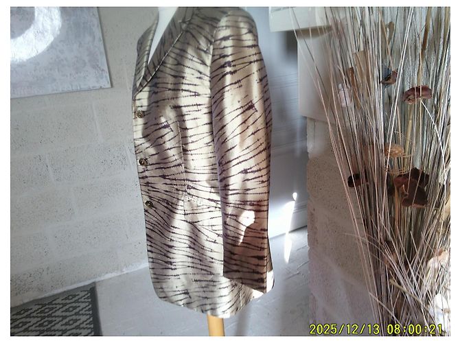 Laurèl Seidenjacke lang Beige Zebra Muster - Ansicht 6
