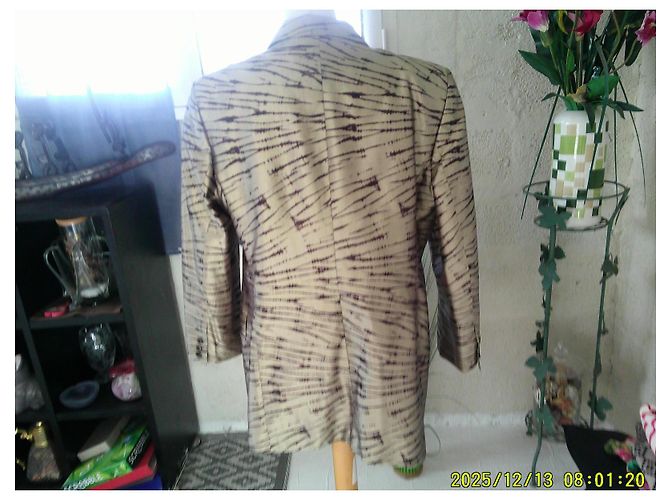 Laurèl Seidenjacke lang Beige Zebra Muster - Ansicht 7
