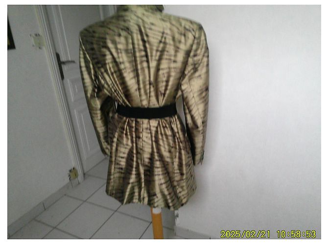 Laurèl Seidenjacke lang Beige Zebra Muster - Ansicht 8