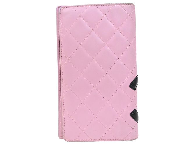 Billetera Bifold de Cuero Chanel Cambon Rosa - vista 2