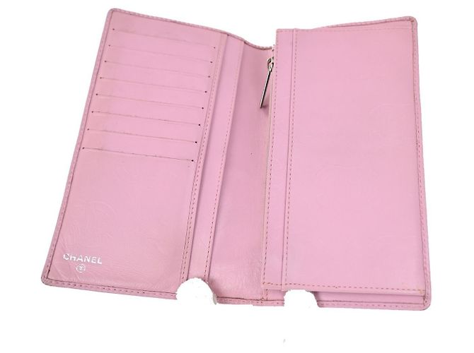Billetera Bifold de Cuero Chanel Cambon Rosa - vista 5