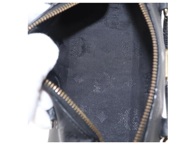 MCM Visetos logogramme Canvas and Leather Nero - vista 5