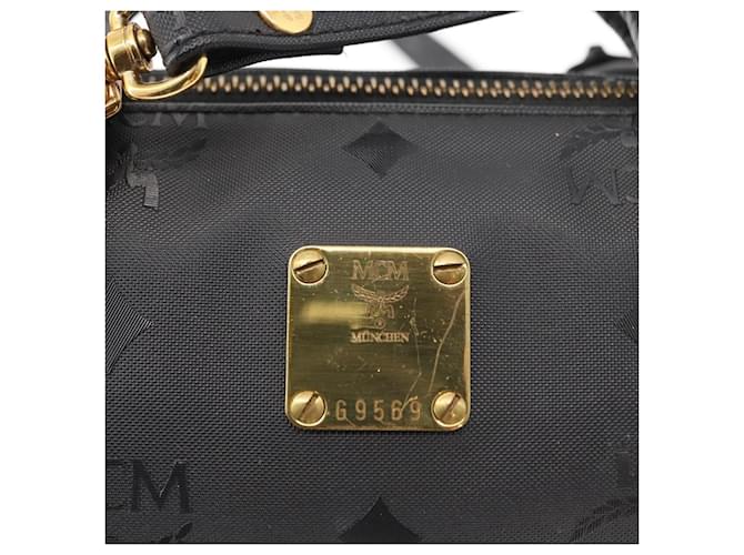 MCM Visetos logogramme Canvas and Leather Nero - vista 7