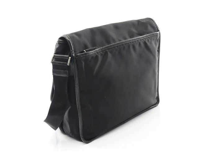 Borsa a spalla Prada TESSUTO+SAFFIANO con logo Nero - vista 2