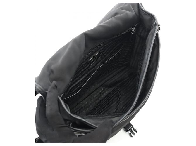 Borsa a spalla Prada TESSUTO+SAFFIANO con logo Nero - vista 3