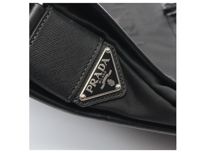 Borsa a spalla Prada TESSUTO+SAFFIANO con logo Nero - vista 5