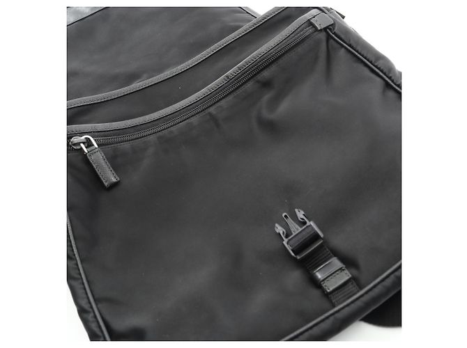 Borsa a spalla Prada TESSUTO+SAFFIANO con logo Nero - vista 6