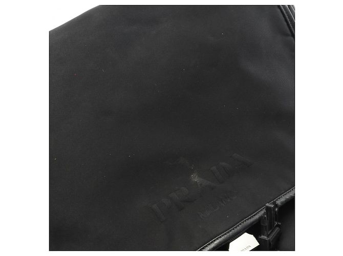 Borsa a spalla Prada TESSUTO+SAFFIANO con logo Nero - vista 9