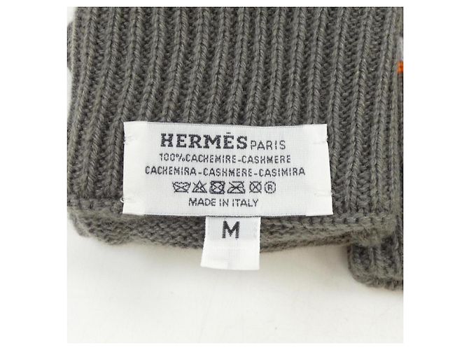 Guanti caldi in cashmere Hermès Marrone - vista 3