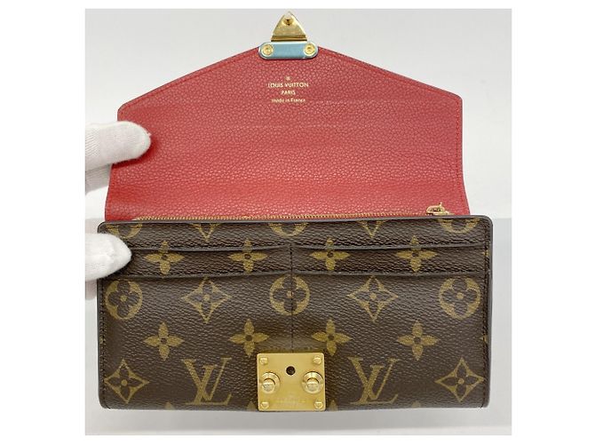 Portafoglio Lungo Pallas Monogram Louis Vuitton Marrone Fuschia - vista 3