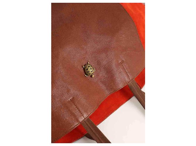 Claris Virot Oranger Leder-Shopper - Ansicht 5
