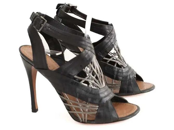 Alaïa Schwarze Lederabsätze - Ansicht 3
