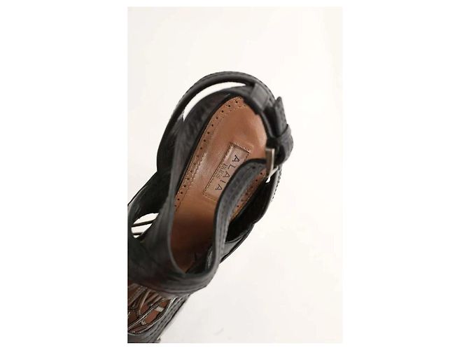 Alaïa Schwarze Lederabsätze - Ansicht 5