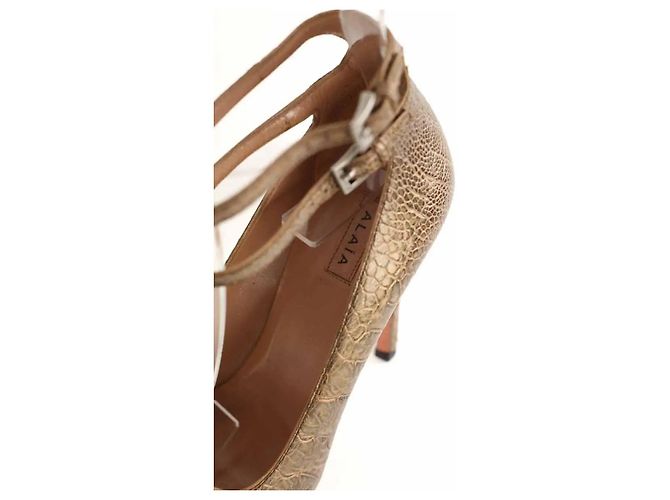Alaïa Goldene Lederabsätze - Ansicht 5
