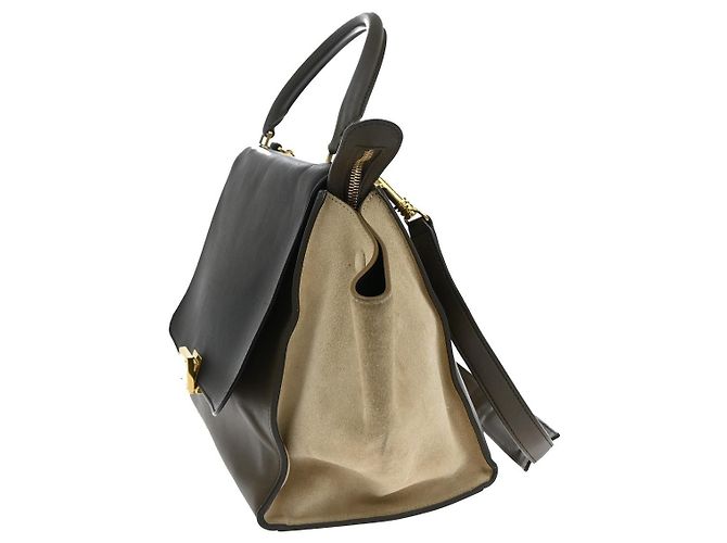 Céline Celine Trapeze in pelle con scamosciato Medium Multicolore - vista 3
