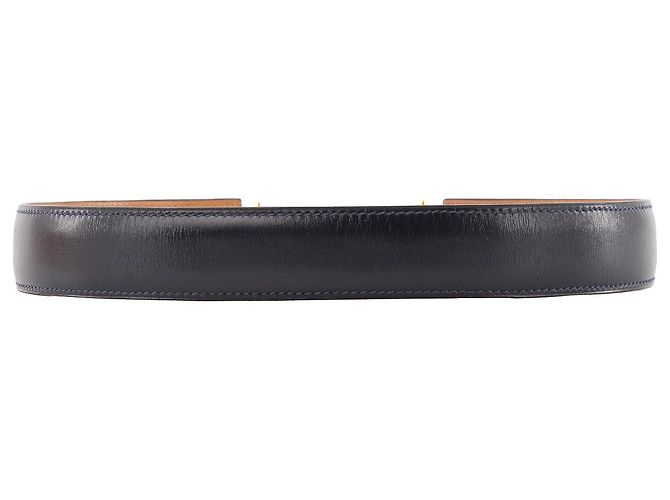 HERMÈS - Marine Étriers Hermès Gürtel aus dunkelblauem Leder (T70) Marineblau - Ansicht 3
