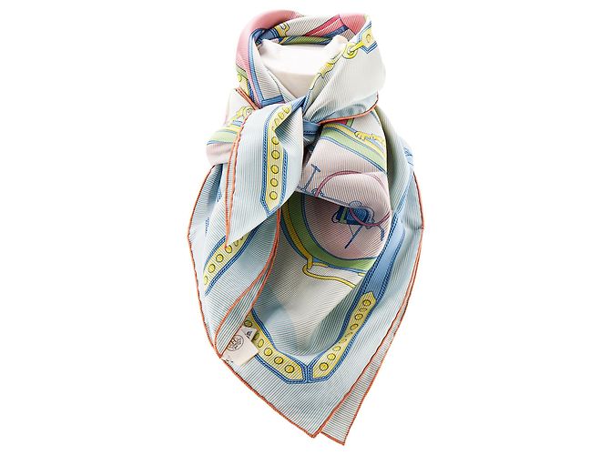 HERMÈS - Carré 90 Camicia in Ruota Libera Hermès in seta multicolore - vista 2