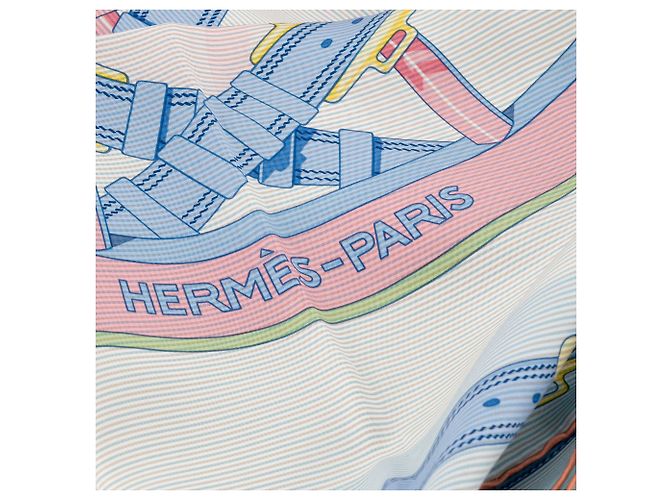HERMÈS - Carré 90 Camicia in Ruota Libera Hermès in seta multicolore - vista 3