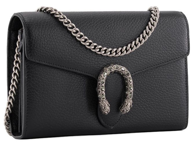 GUCCI - Borsa a tracolla Dionysus Gucci in pelle granulata nera Nero - vista 2