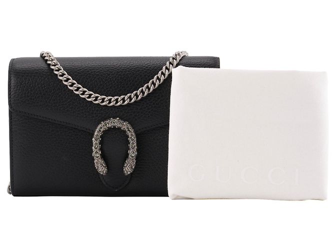 GUCCI - Borsa a tracolla Dionysus Gucci in pelle granulata nera Nero - vista 7