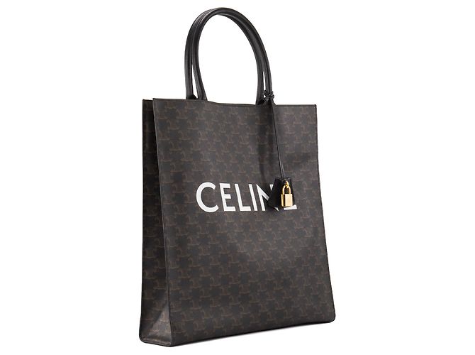 Céline CELINE - Bolsa Tote Vertical Celine en lona recubierta monogramada Negro - vista 2