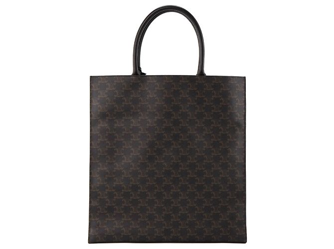 Céline CELINE - Bolsa Tote Vertical Celine en lona recubierta monogramada Negro - vista 3