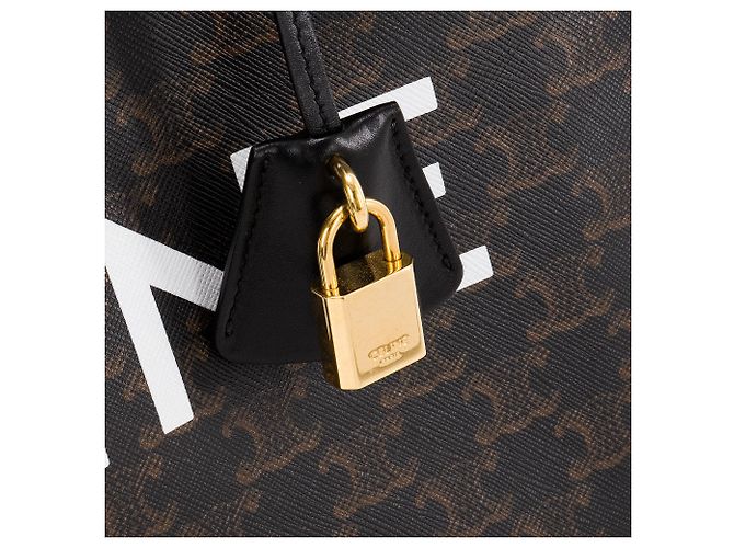 Céline CELINE - Bolsa Tote Vertical Celine en lona recubierta monogramada Negro - vista 5