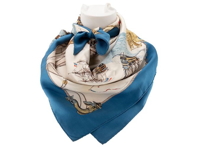 HERMÈS - Foulard 90 Vascelli e Fregate Hermès in seta multicolore - vista 7