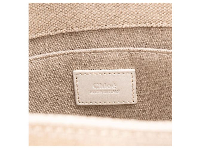 CHLOÉ - Borsa Tote Woody Chloé in Lino Beige Edizione Limitata Multicolore - vista 6
