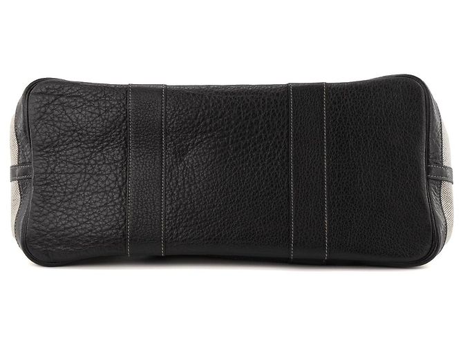 HERMÈS - Borsa a Mano Garden Party Hermès in Tela Grigia e Pelle Nera Nero - vista 4