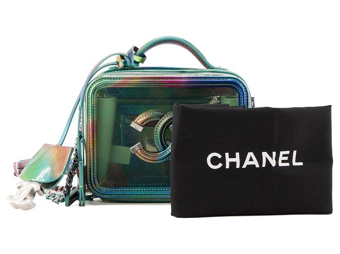 CHANEL - Bolsa de ombro Vanity Rainbow Chanel em PVC e couro iridescente edição limitada Multicor - vista 10