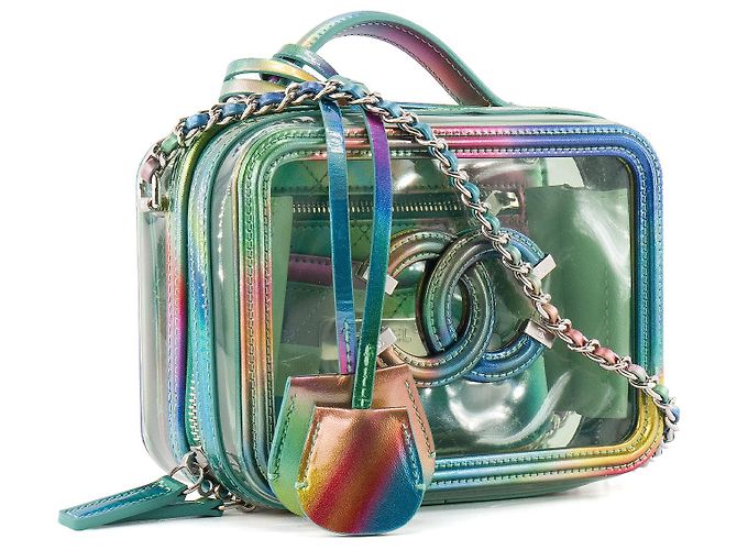 CHANEL - Bolsa de ombro Vanity Rainbow Chanel em PVC e couro iridescente edição limitada Multicor - vista 2
