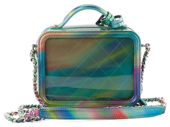 CHANEL - Bolsa de ombro Vanity Rainbow Chanel em PVC e couro iridescente edição limitada Multicor - vista 3