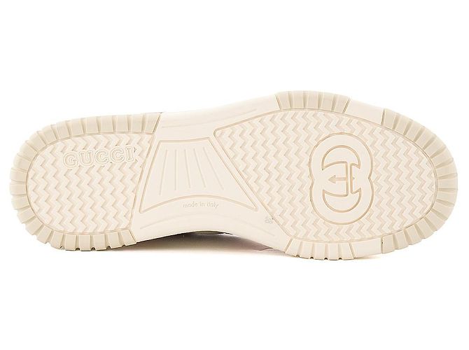 GUCCI - Sneakers Re-Web Gucci in pelle bianca e rosa (T38) Bianco - vista 3
