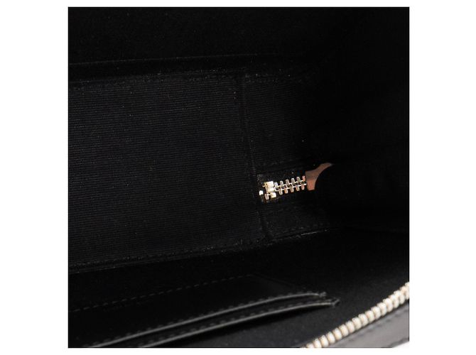Céline CELINE - Borsa a tracolla Triomphe Celine in pelle nera e tela rivestita Nero - vista 10