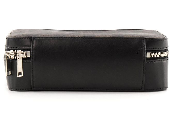Céline CELINE - Borsa a tracolla Triomphe Celine in pelle nera e tela rivestita Nero - vista 4
