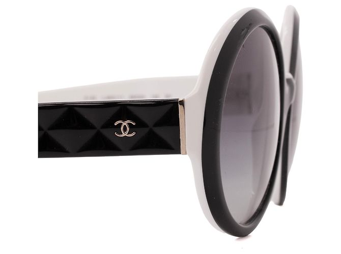 CHANEL - Occhiali da sole 5120 in plastica nera e bianca Nero - vista 3