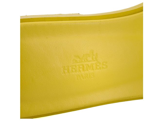 HERMÈS - Sandali Oran Hermès in pelle granulata gialla (T37) Giallo - vista 6