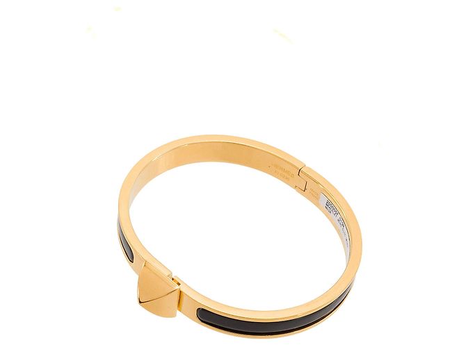 HERMÈS - Bracciale Mini Clic Medor Hermès in smalto nero - vista 2