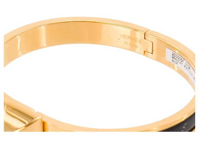 HERMÈS - Bracciale Mini Clic Medor Hermès in smalto nero - vista 5