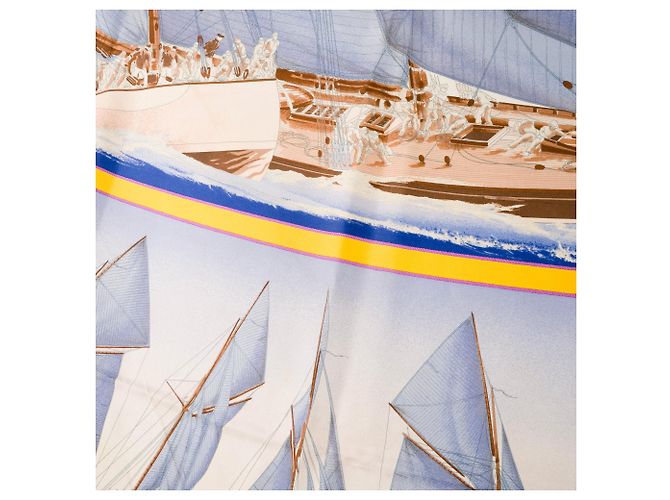 HERMÈS - Foulard 90 Rafales Hermès in seta multicolore - vista 4