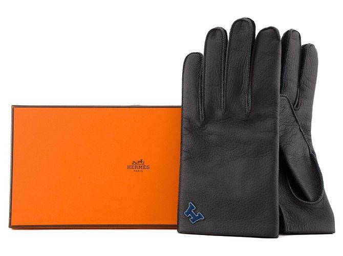 HERMÈS - Guanti Hermès in pelle nera (T9) Nero - vista 4