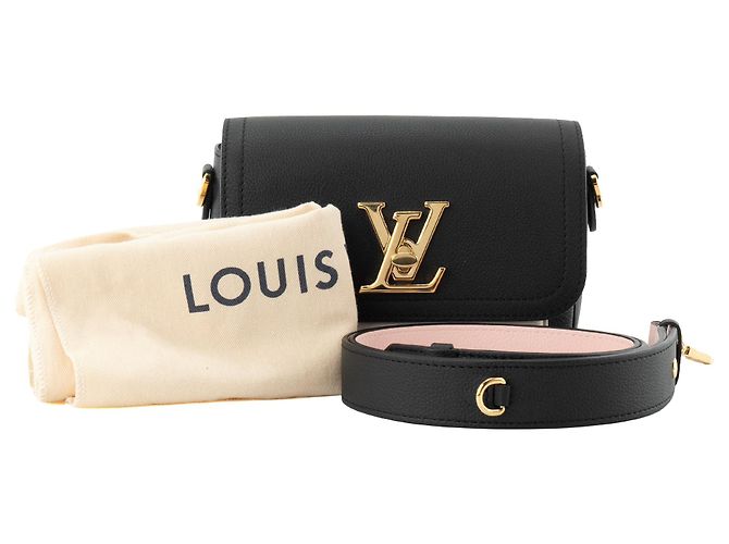 LOUIS VUITTON - Borsa a Spalla Lockme Tender Louis Vuitton in pelle granulata nera Nero - vista 9