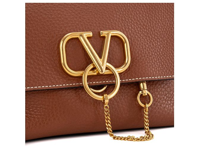 Valentino Garavani VALENTINO - Borsa a tracolla VSling Valentino in pelle martellata marrone - vista 5